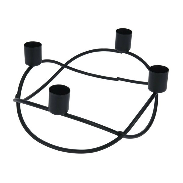KerzenstäNder Schwarz Metall Kerzenleuchter Kerzenhalter Adventskranz Ø 21 Cm-image