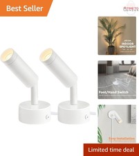 2 Pack Indoor LED Spotlights 3W Adjustable Uplights for Plants Artwork