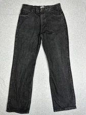 Phat Farm Jeans Mens 33x34 Black Denim Straight Leg Streetwear Style FBH6P715