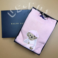 POLO RALPH LAUREN Polo Bear Knit Sweater Light Pink Women's Medium NWT wBox Bid