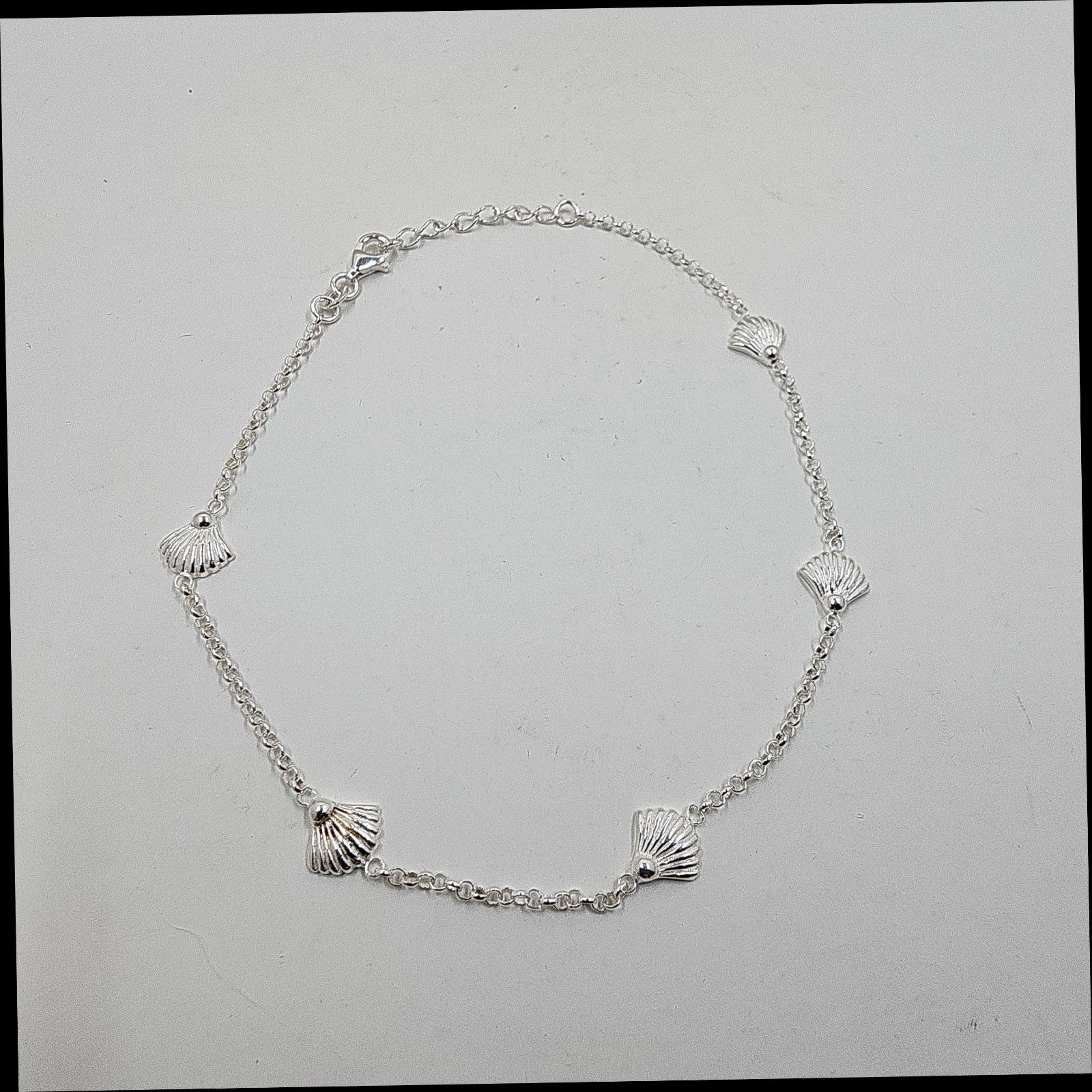 Seashell Sterling Silver Anklet - image 1