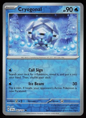 Cryogonal 047/191 Common Surging Sparks Pokemon Reverse Holo Near Mint