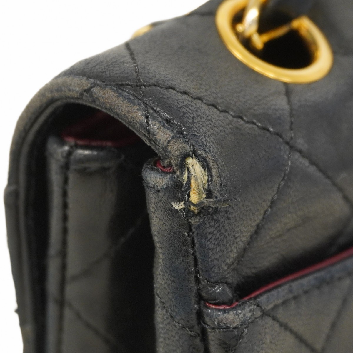 Auth [6ba1008-k] CHANEL Shoulder Bag Matrasse WChain Lambskin Black Gold met... thumbnail 8