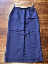 Talbots Petite Blue Women's 6 Back Zip Slit Long Straight Maxi Dress Skirt