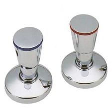 Unterputz Ventil Absperrventil Oberteil rot blau 70mm inkl. Rosette verchromt