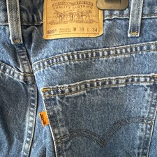 Levi  s 505 Orange Tab Jeans 80  s W38 Straight Leg Vintage Denim 34 Inseam