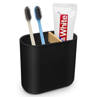 Toothbrush Holder with Bamboo Divider,Detachable for Easy Cleaning Multi-Func...
