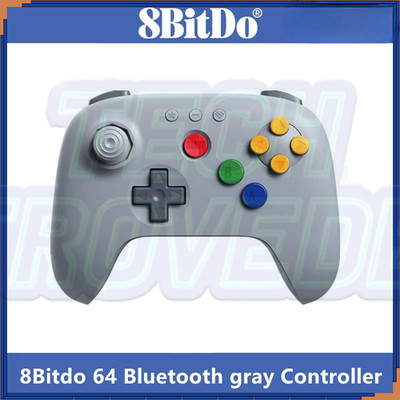 8BitDo 64 Bluetooth Controller Wireless Hall Effect Joysticks Switch PC Grey N64