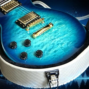 Custom Shop LP Blue Burst Left Hand Electric Guitar HH Pickups Sale