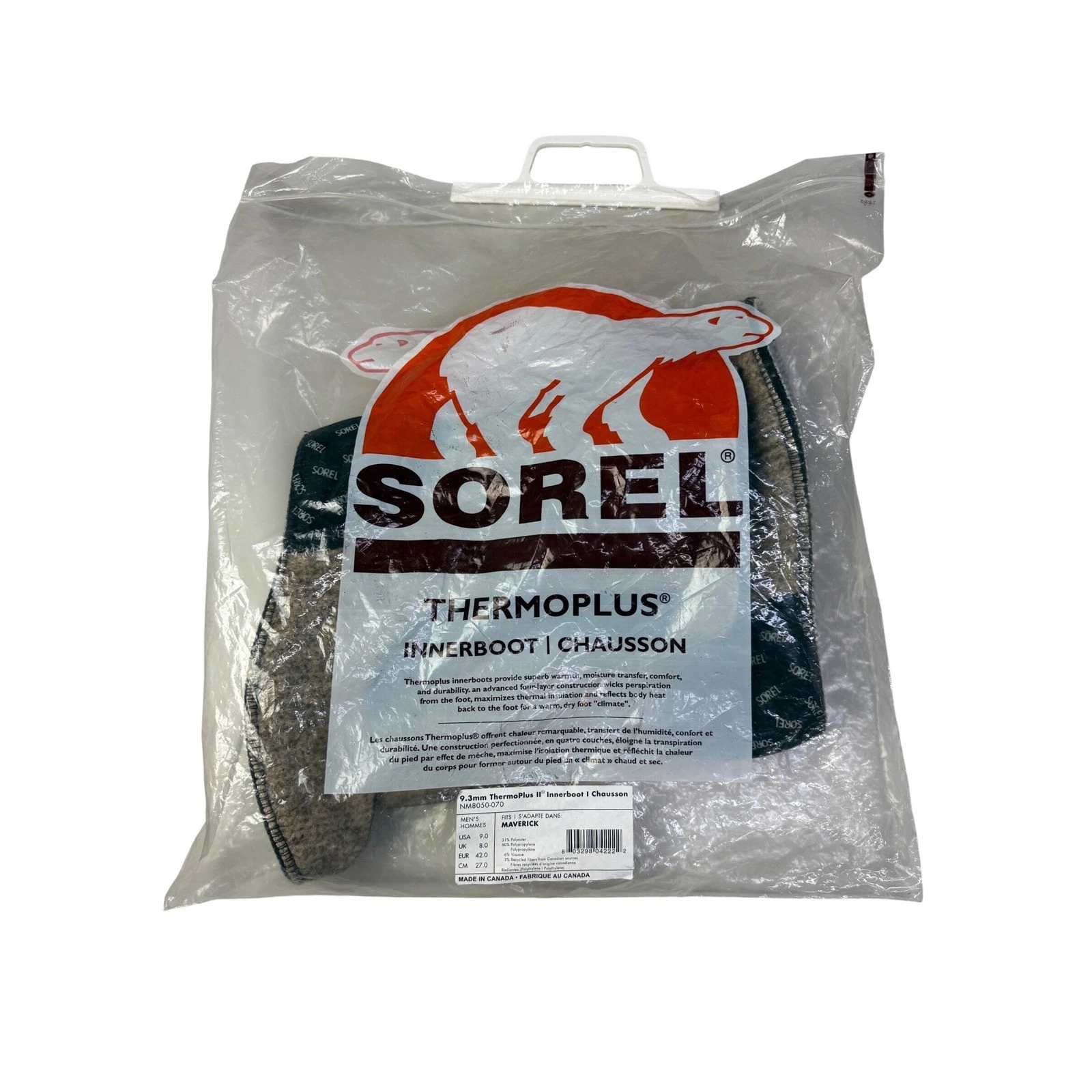 Sorel ThermoPlus II Innerboot Replacement Liner Mens 9 Maverick NM8050-070 NEW