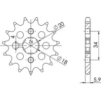 Ritzel P428 - Z15 (DIS.20200) Ajp 125 Black Bird 04/05