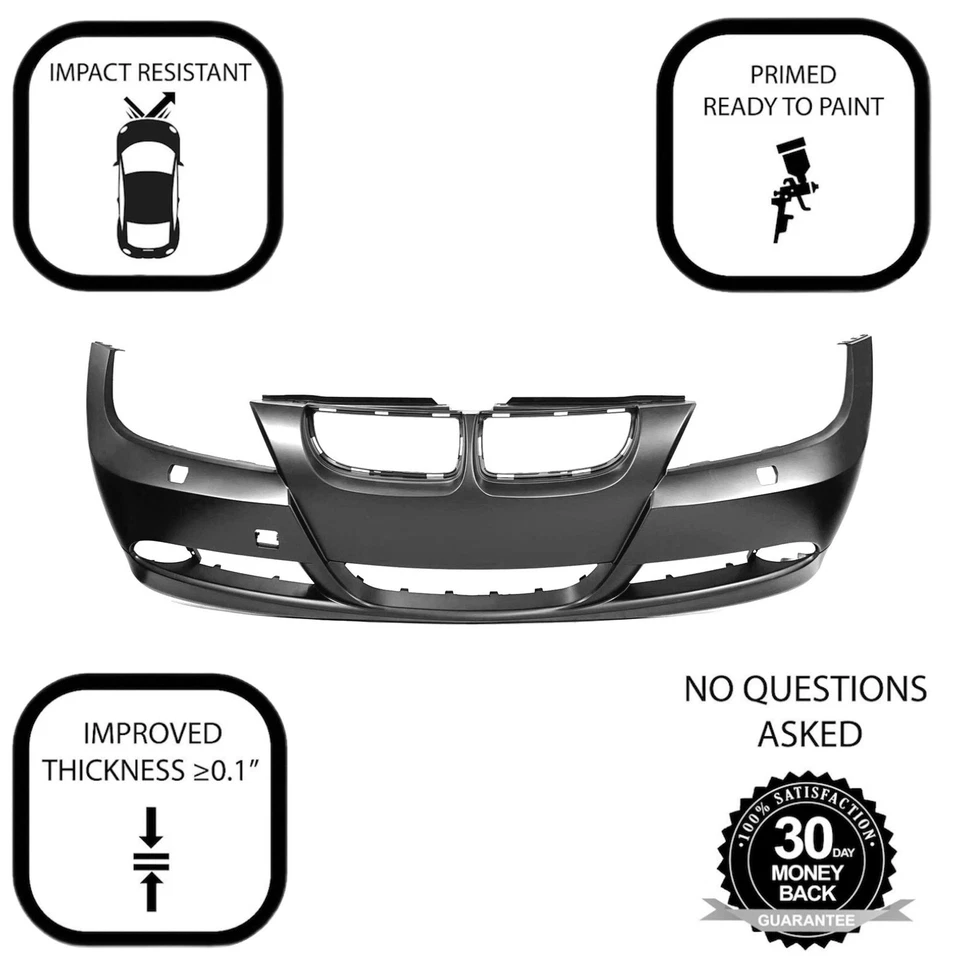 Front Bumper Cover for 2006 2007 2008 BMW 323 325 328 330 335 i/xi 3 series. PHL Foto 2 de 4