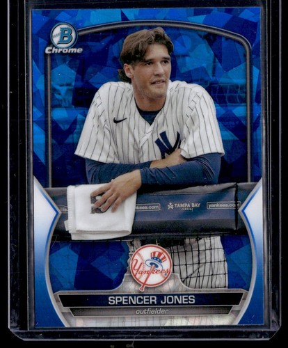 SPENCER JONES 2023 BOWMAN CHROME PROSPECTS SAPPHIRE IMAGE VARIATION RC NEW YORK