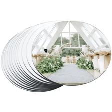 12 Pcs Mirror Centerpieces for Tables Acrylic Simulated Glass round Tray