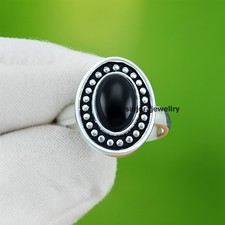 Black Onyx Gemstone 925 sterling silver handmade Gift Ring US size 5 to 13