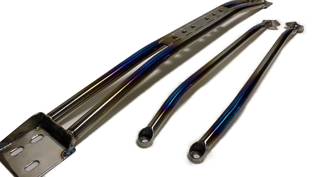 JDM TITANIUM TITAN RACING FRONT UPPER STRUT TOWER BRACE BAR FOR NISSAN