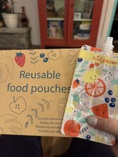 Kiddymom Reusable Baby Food Pouches, 5 Pack Squeeze Pouches for Toddler