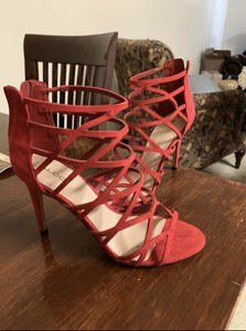 womens red sandals size 10