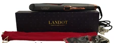 LANDOT Hair Straightener Flat Curling Iron: Straightener and Curler 2 in 1