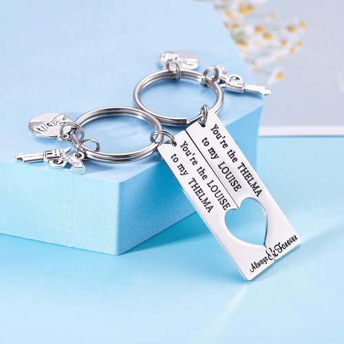 Set Portachiavi Amicizia - Thelma e Louise BFF Regalo per Donna - Set di 2 - Foto 6 di 9