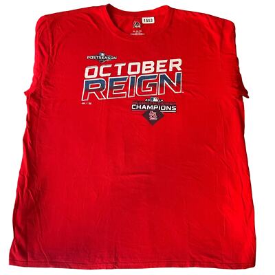 Majestic Men s Short Sleeve T-shirt size 2XL, Red, October Reign NL Champions