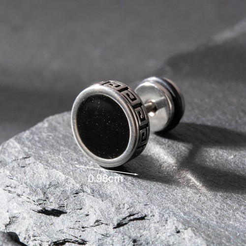 Mens Stainless Steel Gothic Cross Hoop Ear Stud Earrings Punk Retro Earrings - Picture 12 of 21