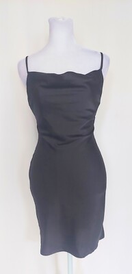 Urban Outfitters Mallory Cowl Slip Mini Dress Black Size XS