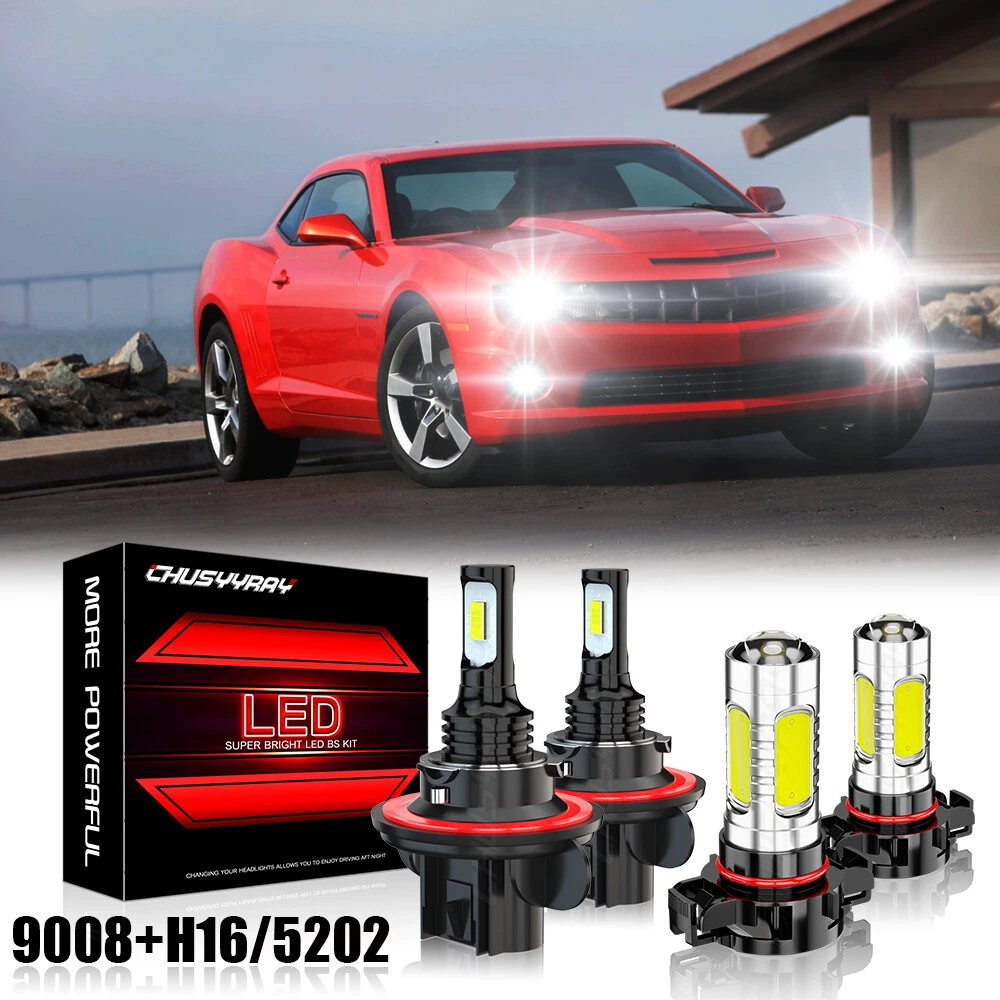 For 2010 2011 2012 2013 Chevrolet Camaro LED Headlights Fog light Bulbs 6000K