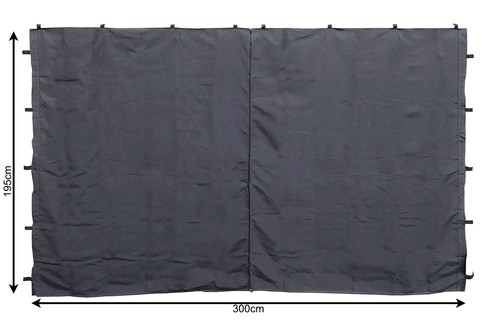 QUICK STAR 2 Seitenteile mit RV 300x195cm für Rank Pavillon 3x3m Anthrazit - Bild 5 von 8