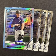 2021 Bowman Chrome 1st Sky Blue Refractor Rockies Hunter Goodman + Base Lot