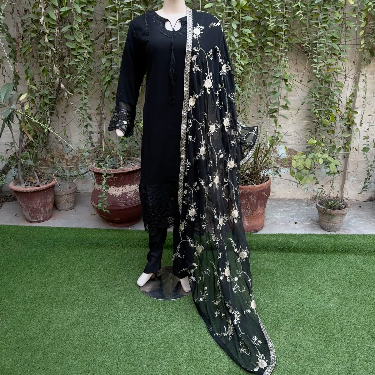 black chiffon dresses pakistani Black Chiffon Suit | Ramsha Pakistani Chiffon Dresses