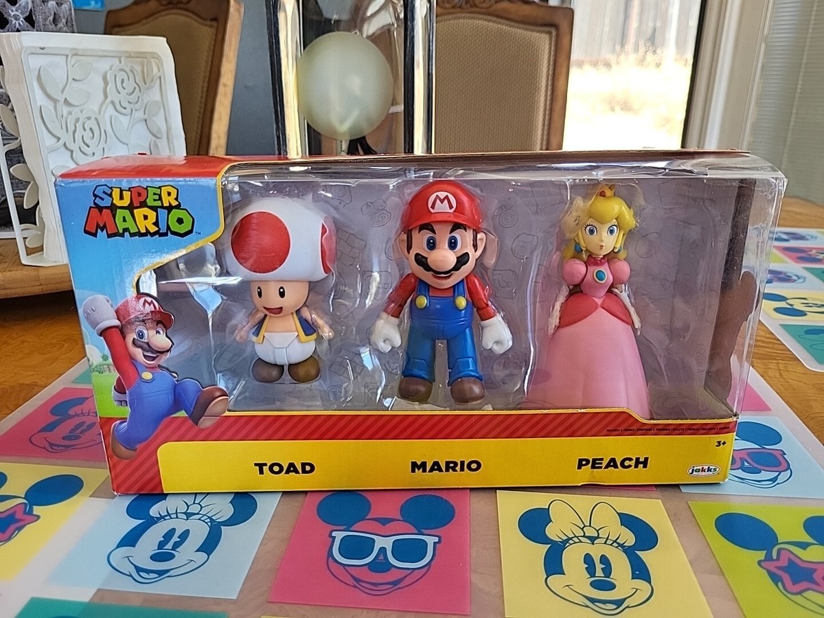 Nintendo Super Mario, Toad, and Peach Action Figure Set - 3pk 1 W