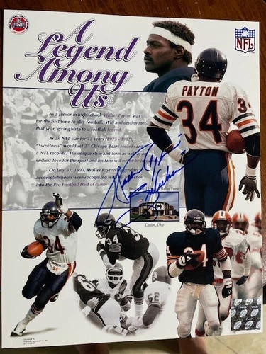 WALTER PAYTON Signed Autographed Legend  W/INSC "SWEETNESS" 8x10 Photo WPF/COA