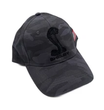 Gray Camo Shelby Mustang Hat Cap w/ Black Embroidered Snake Cobra Logo