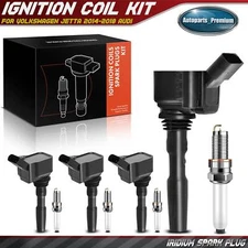 4x Ignition Coil & 4x Iridium Spark Plug Kit for VW Jetta 2014-2018 Audi L4 1.4L