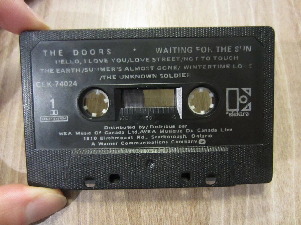 THE DOORS '68 album canada ELEKTRA cassette WAITING FOR THE SUN tested TAPE VG+  - Image 2 of 4