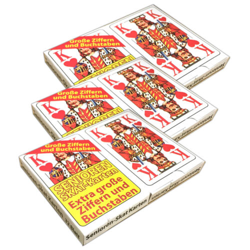 3 Packungen Senioren-Skat 2x 32 Spielkarten | Skatblatt Skatkarten Skatspiel - Bild 1 von 2