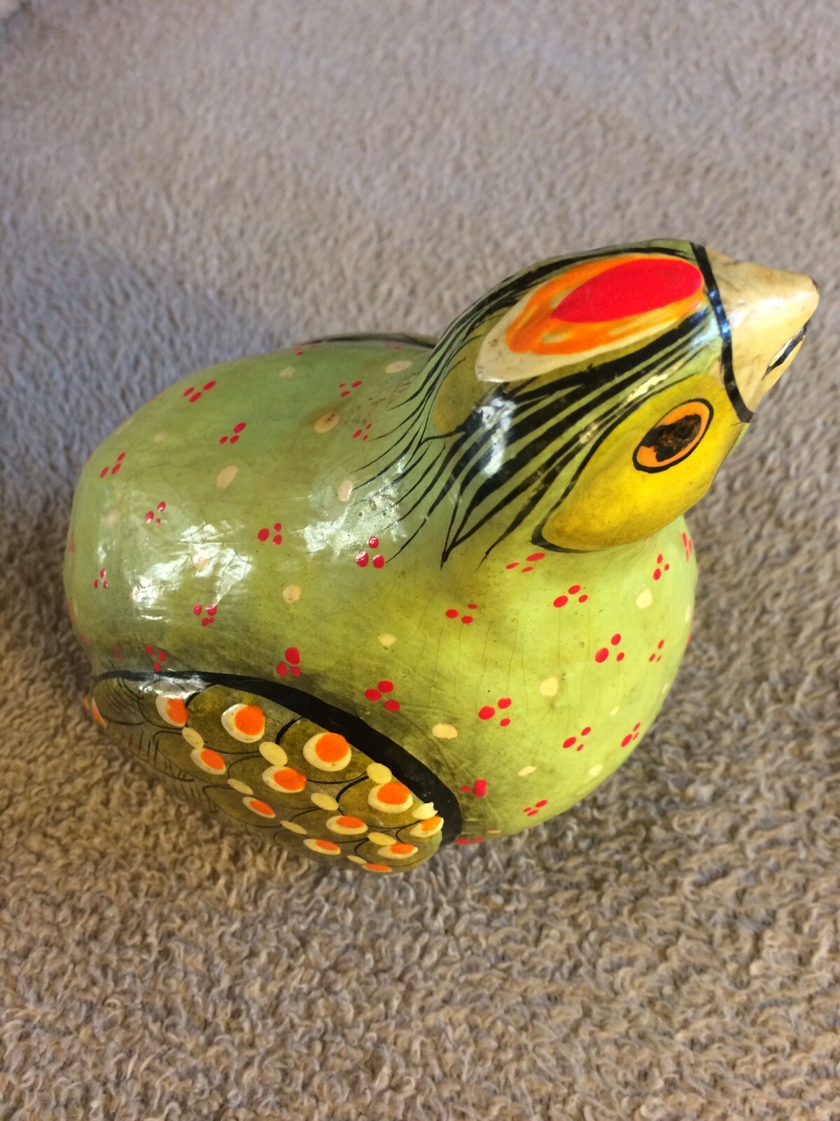 Paper Papier Mache Bird Sermel Art Group Tonala Jalisco Mexico Signed