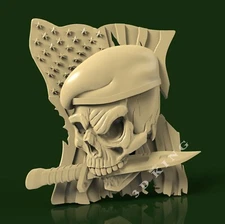 3D STL Model Skull Flag Knife for CNC Router 3D Printer Engraver Carving Aspire