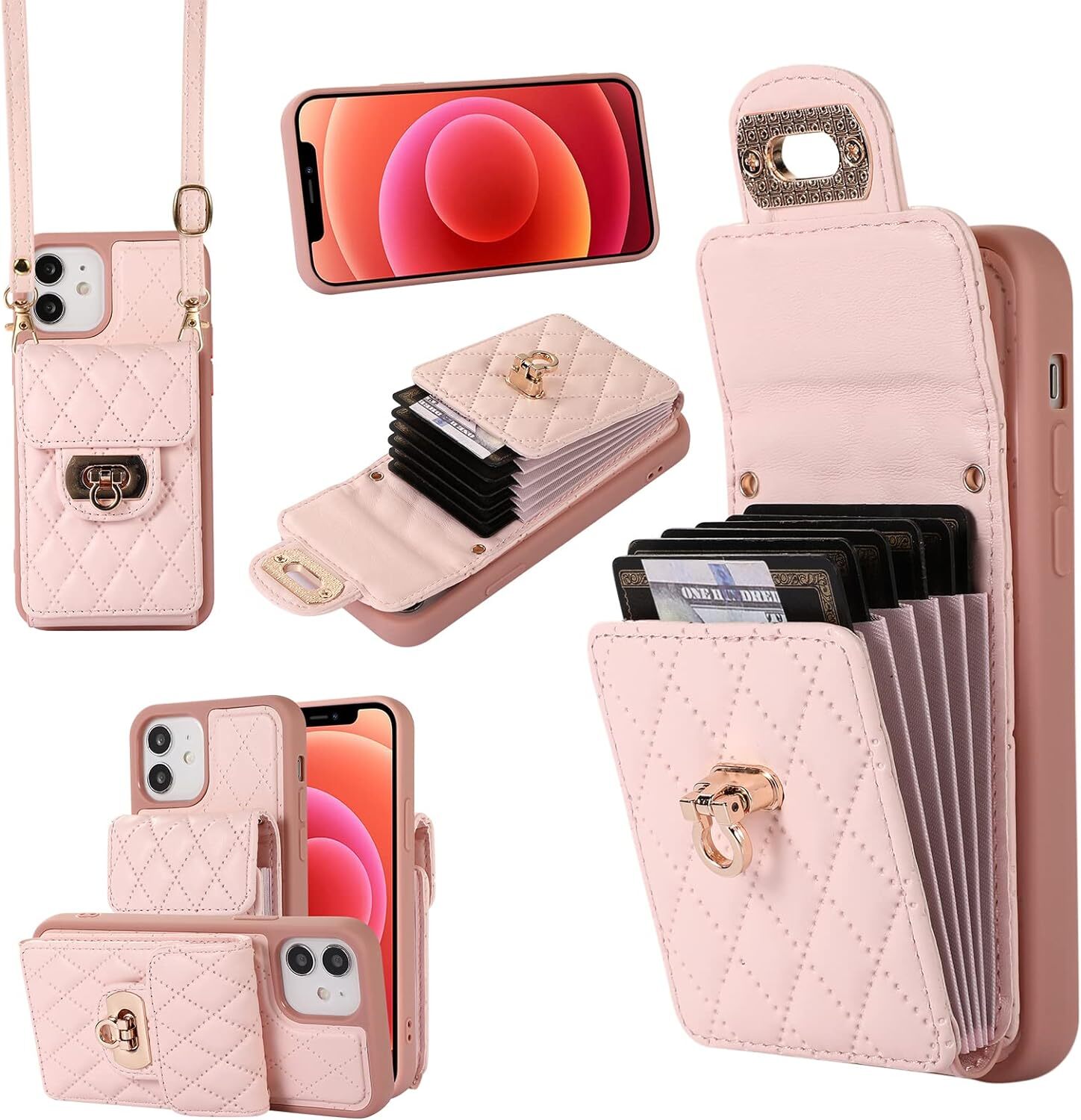 Phone Case for iPhone 11 6.1 Wallet Cover with Credit Card Holder Shoulder Cross-image