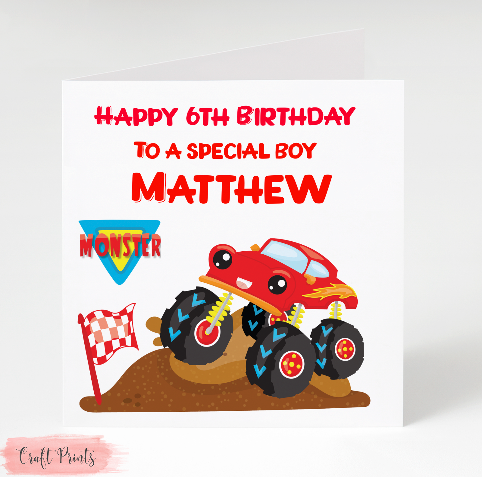 Personalised Monster Truck Birthday Card Son Grandson Nephew 1st 2nd 3rd 4th 5th