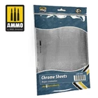 MIG AMMO {MIG8248} PACK 5 SELF ADHESIVE CHROME SHEETS FOR PLASTIC MODEL KITS ETC