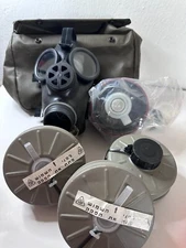 Protective Gas Mask Adult Size with 4 Filters and Bag - NEW