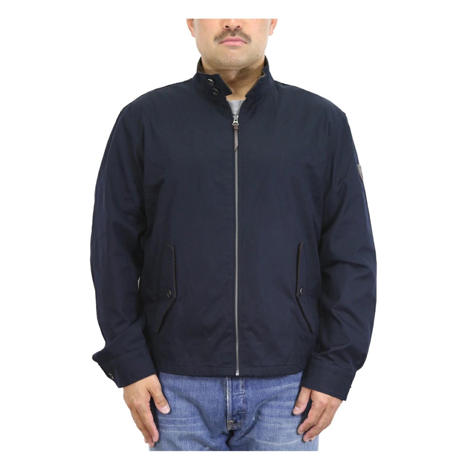 Polo Ralph Lauren - однотонная хлопковая ветровка на молнии, пальто с кожаной нашивкой