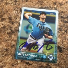Matt Andriese Signed 2015 Topps Update Auto Rc Tampa Bay Rays