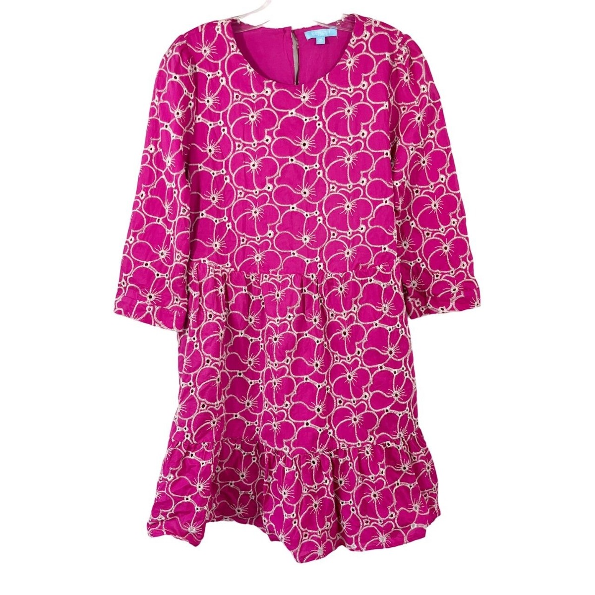 open lace back dress Draper James Rent the Runway Pre-Loved Floral Bell Sleeve Dress, Pink, 4 at  Amazon Women's Clothing store