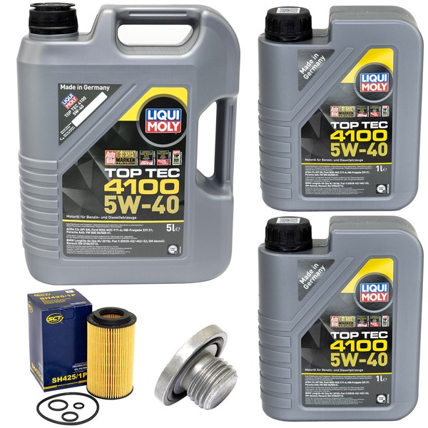 MotoröL Set 5W-40 Liqui Moly 7 Liter + ÖLfilter + Schraube FüR Opel Frontera-image
