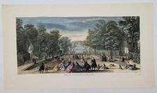 Original engraving - J. Rigaud - View of the Cascade de Chantilly - Circa 1730