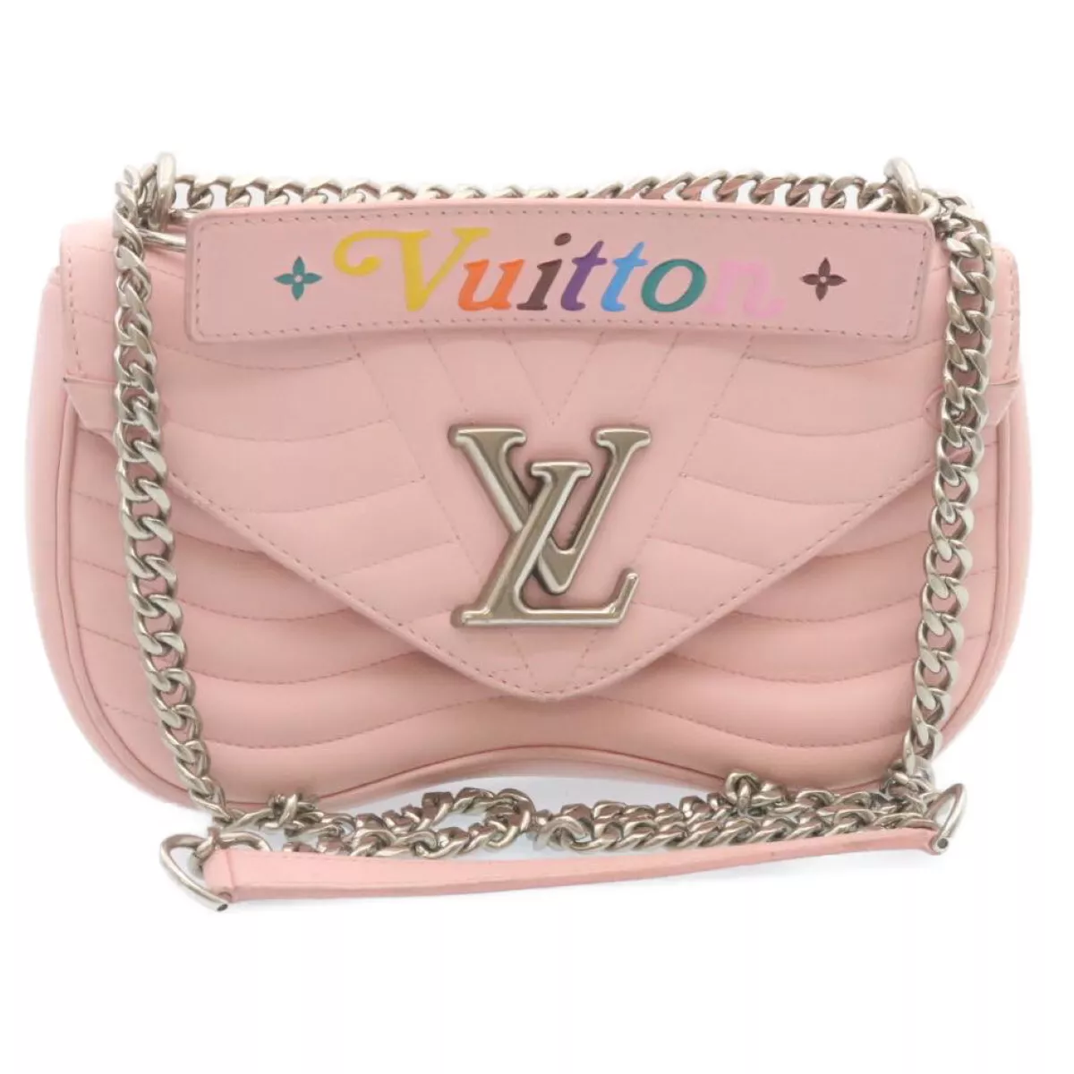 LOUIS VUITTON New Wave MM 2Way Chain Shoulder Bag Pink M52707 LV Auth  28676A