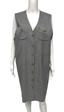 Vintage Norton McNaughton women's Gingham maxi dress buttons USA Made size 10